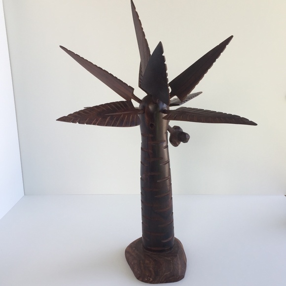 Carved Iron wood Palm Tree with Coconuts - Picture 2 of 12